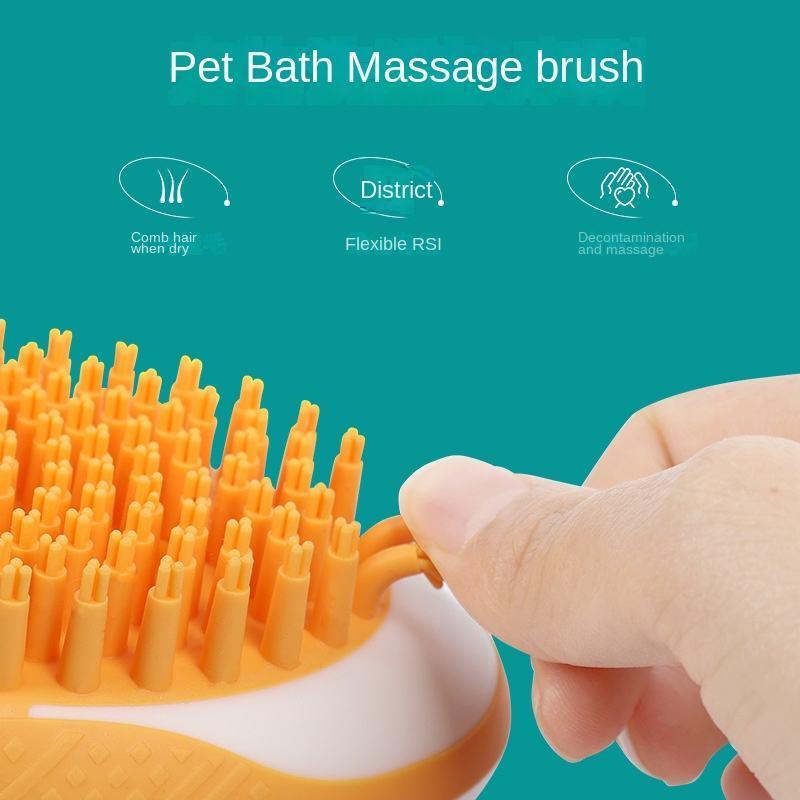 2-in-1 Pet Massager Silicone Bathing Brush