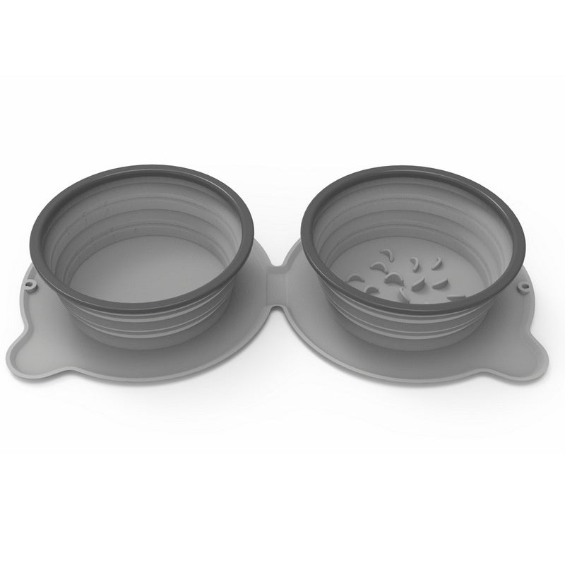 Foldable Silicone Double Food Bowls