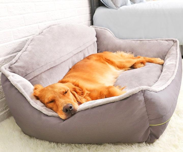 High Back Plush Warm Dog Bed