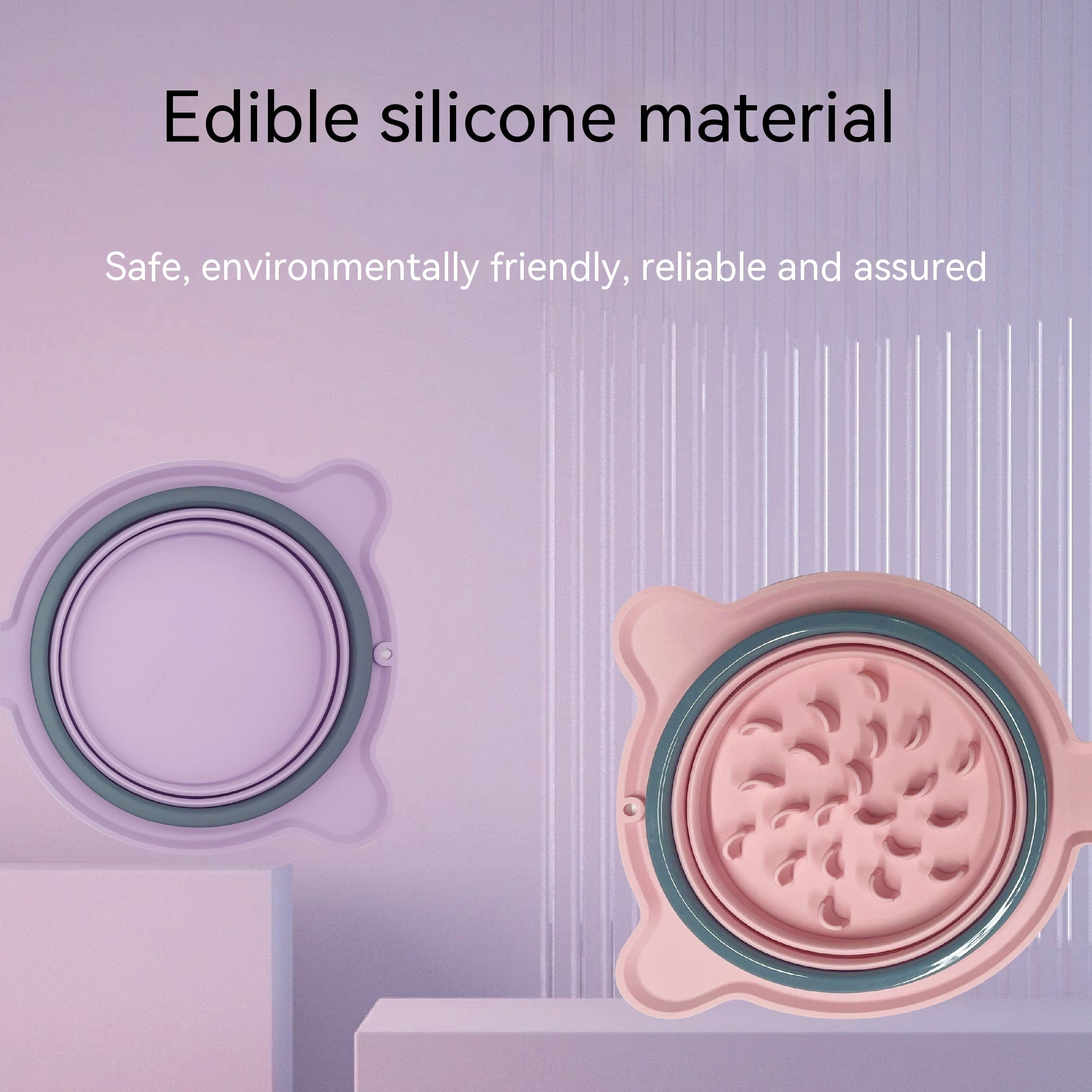 Foldable Silicone Double Food Bowls