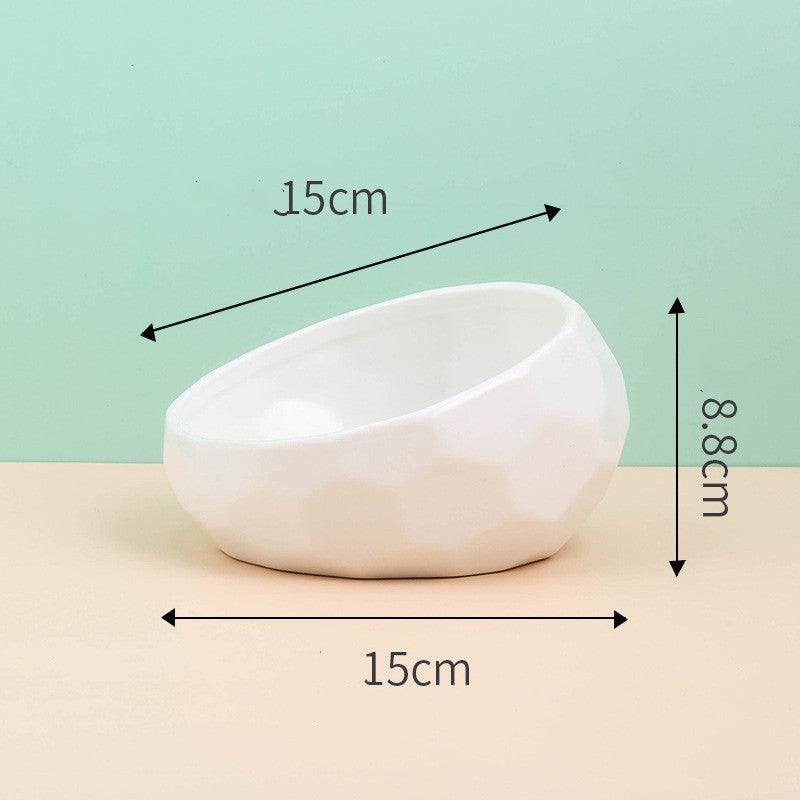 Oblique Mouth Ceramic Pet Bowl-snuggletails