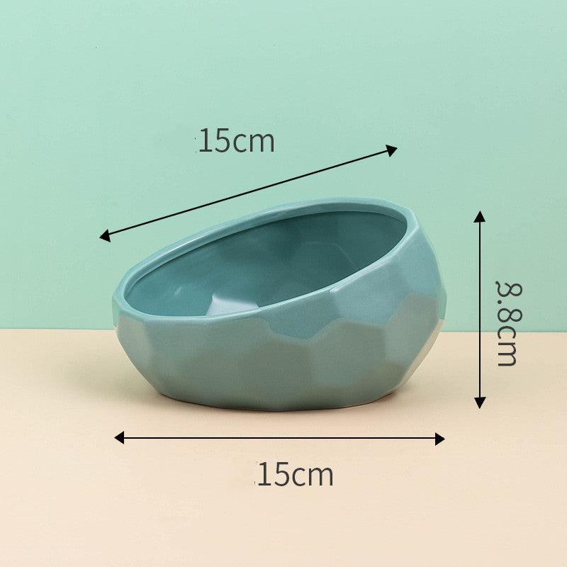 Oblique Mouth Ceramic Pet Bowl-snuggletails