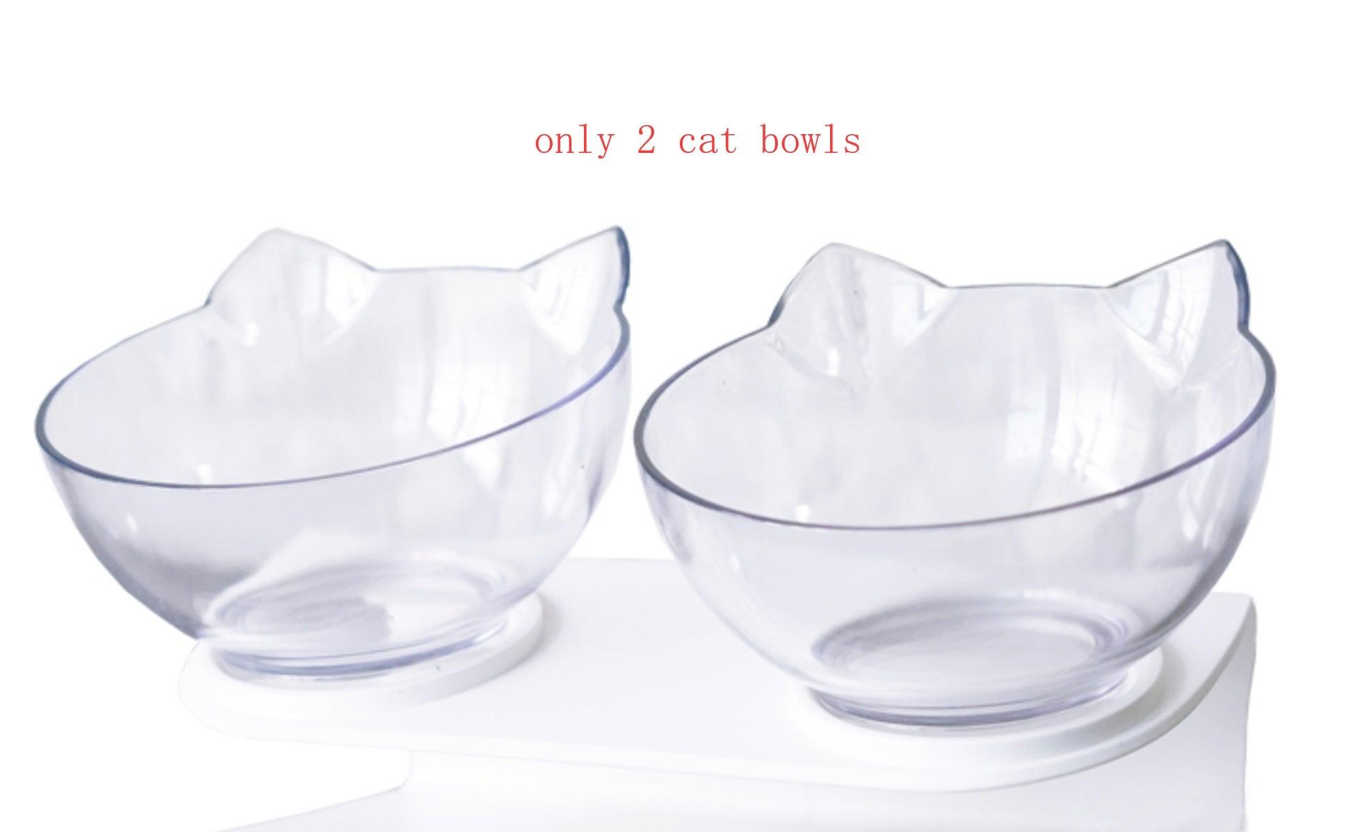 Cat Inclined Transparent Feeding Bowls