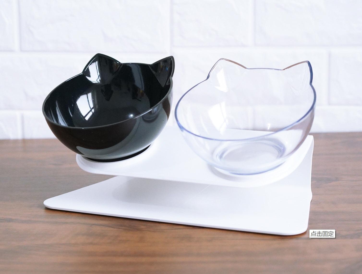 Cat Inclined Transparent Feeding Bowls