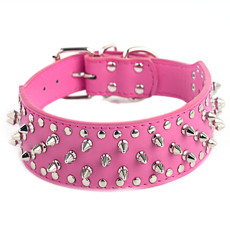 Rivet Studded Large Dog Collar