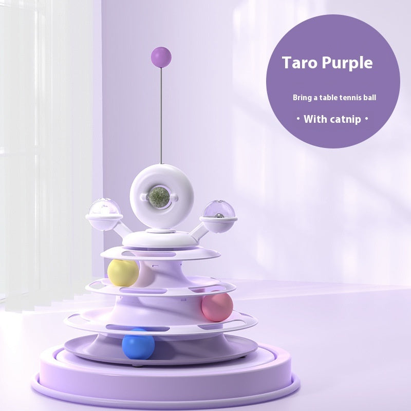 4 Levels Cat Toy Tower Turntable