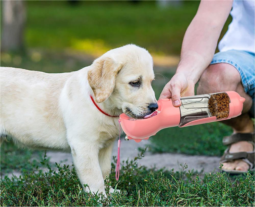 Botella de agua para viaje 3 en 1 para mascotas