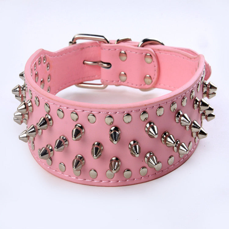 Rivet Studded Large Dog Collar