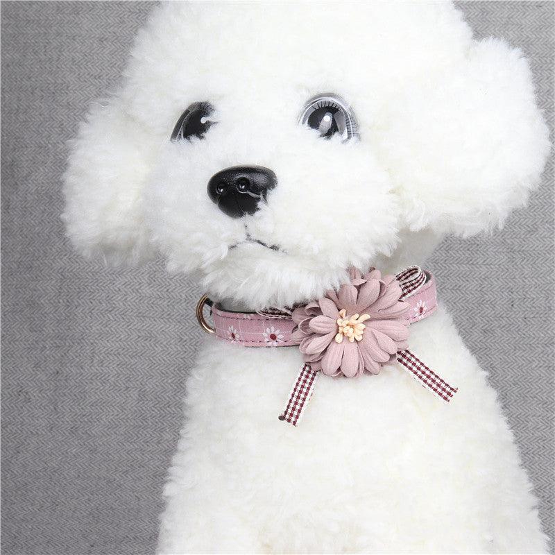 Cute Flower Dog Collar Bow Tie