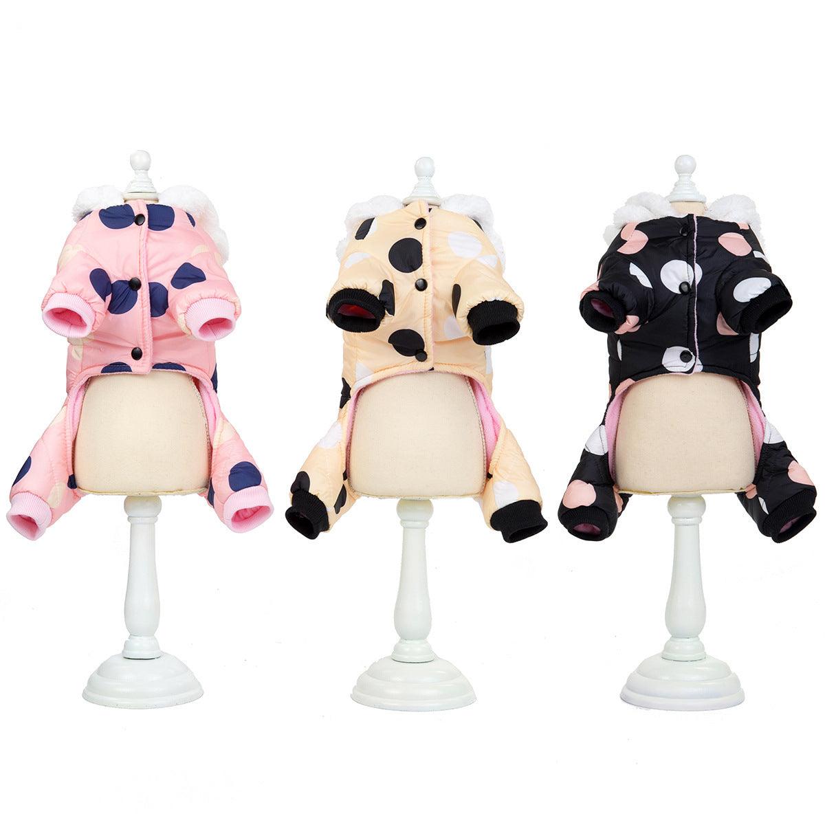 Polka Dot Four-leg Dog Warm Coat