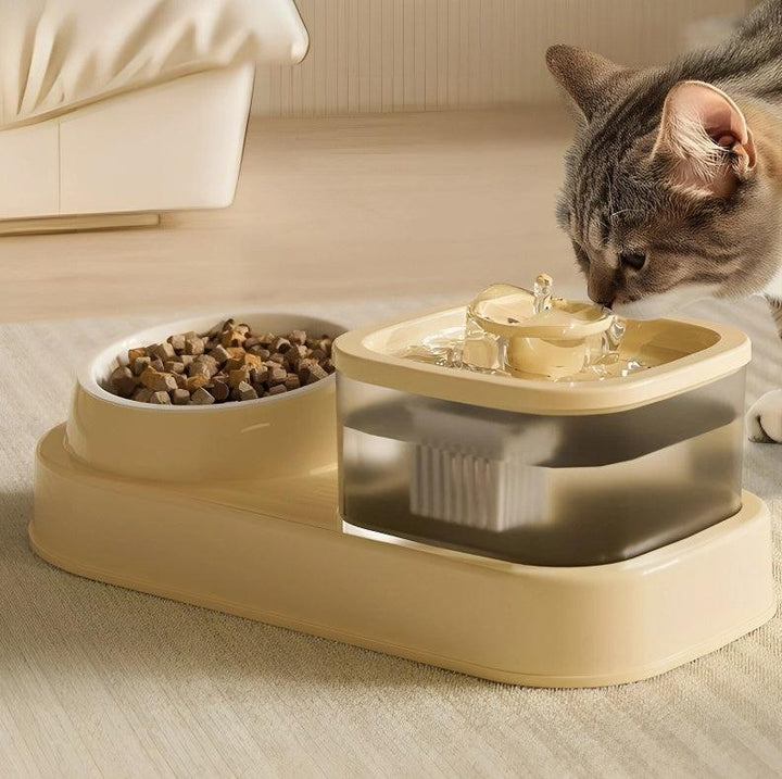 2-in-1 Cat Water Dispenser And Feeding Bowl-snuggletails