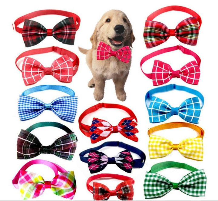 Pet Plaid Bow Tie Collar