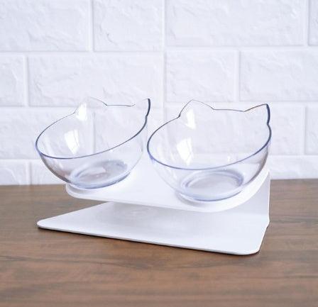 Cat Inclined Transparent Feeding Bowls