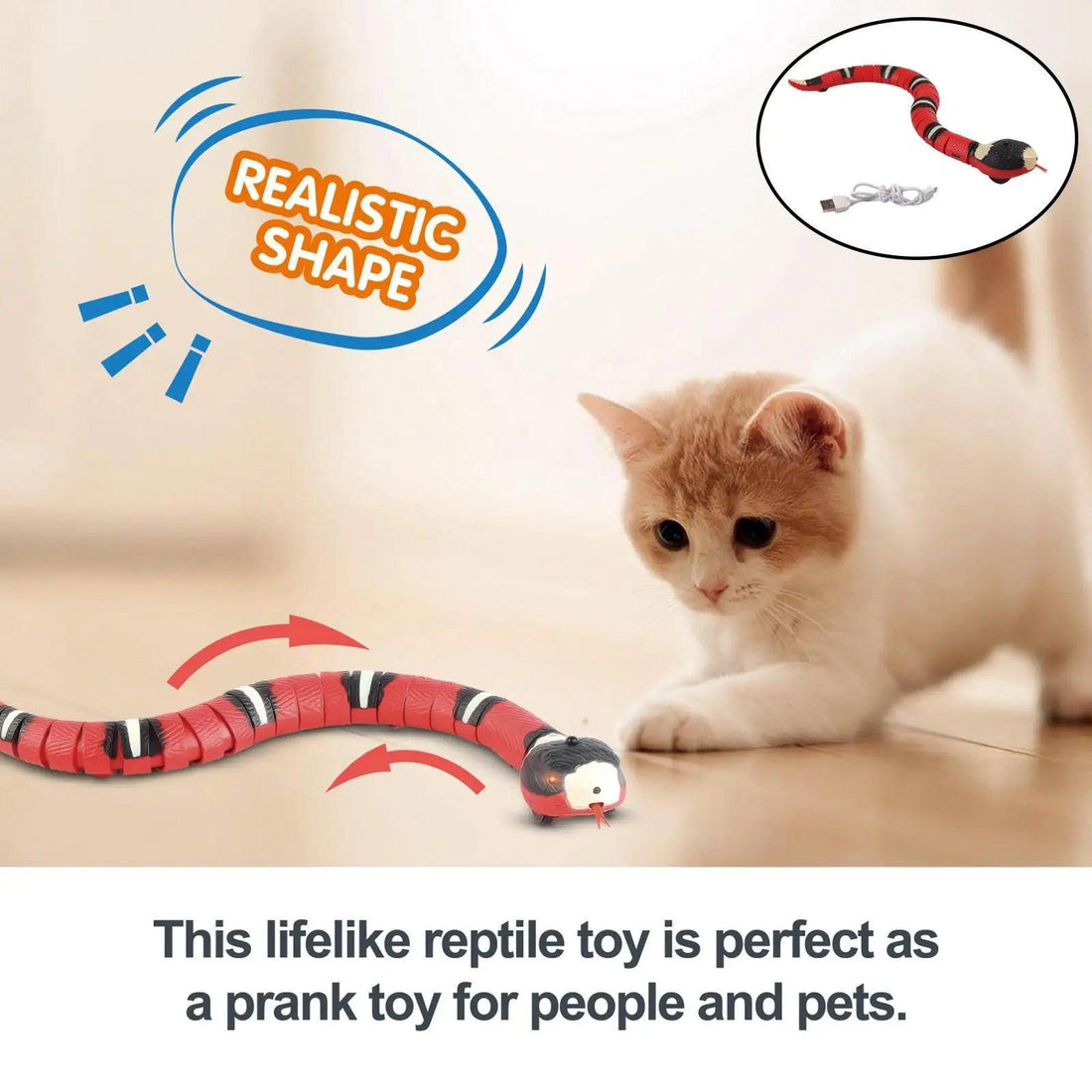 Juguete interactivo con forma de serpiente para gatos