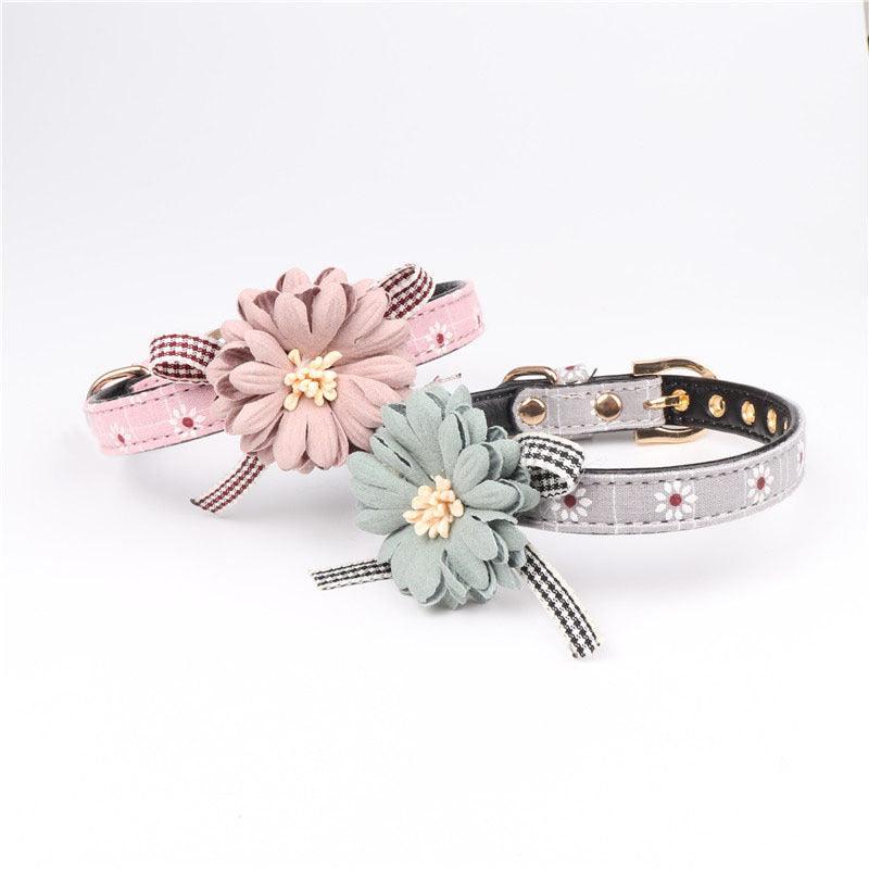 Cute Flower Dog Collar Bow Tie