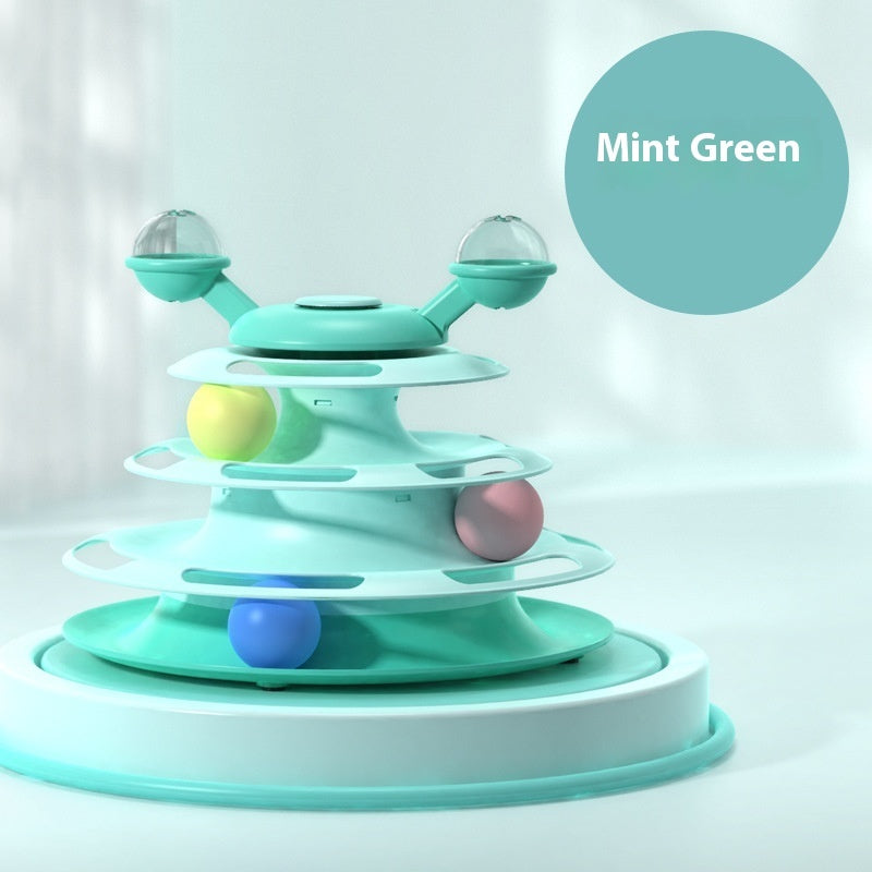 4 Levels Cat Toy Tower Turntable