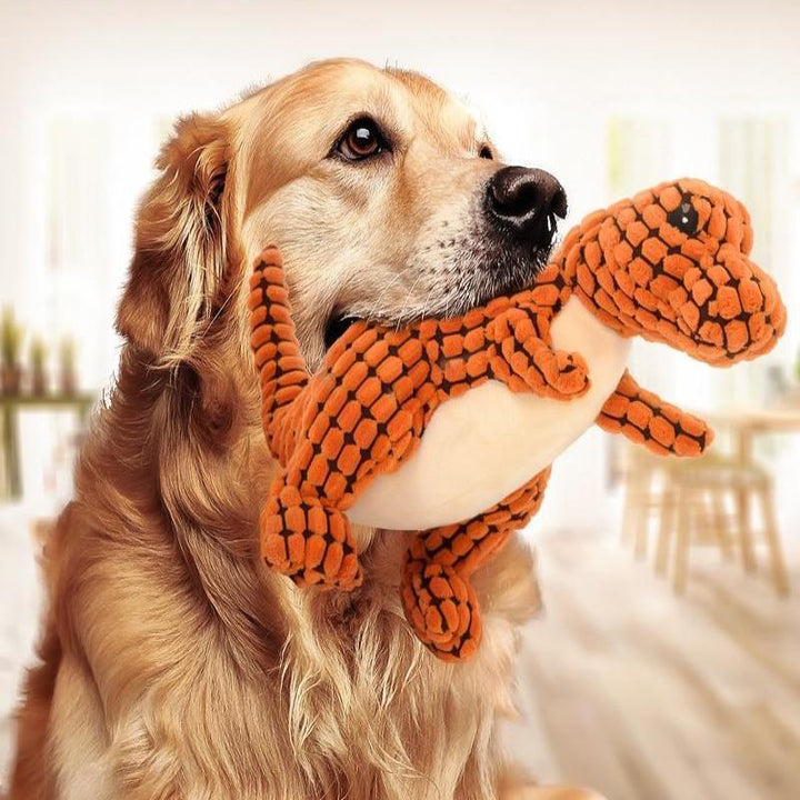 Stuffed Squeaky Dinosaur Dog Toy