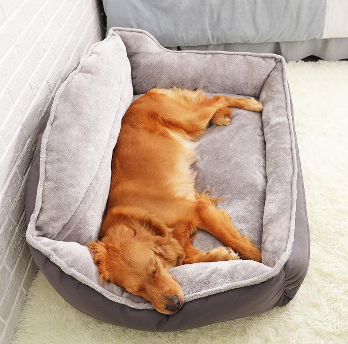 High Back Plush Warm Dog Bed