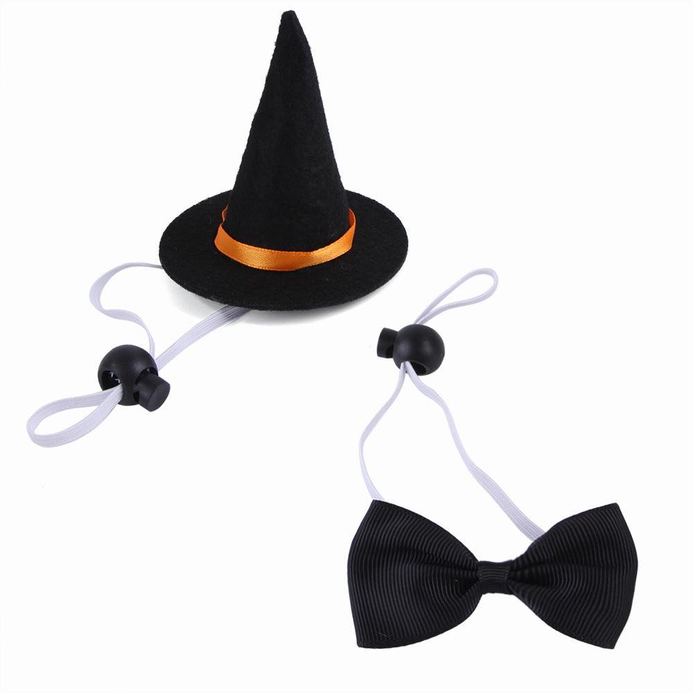 Halloween Pet Witch Hat + Bow Tie Set