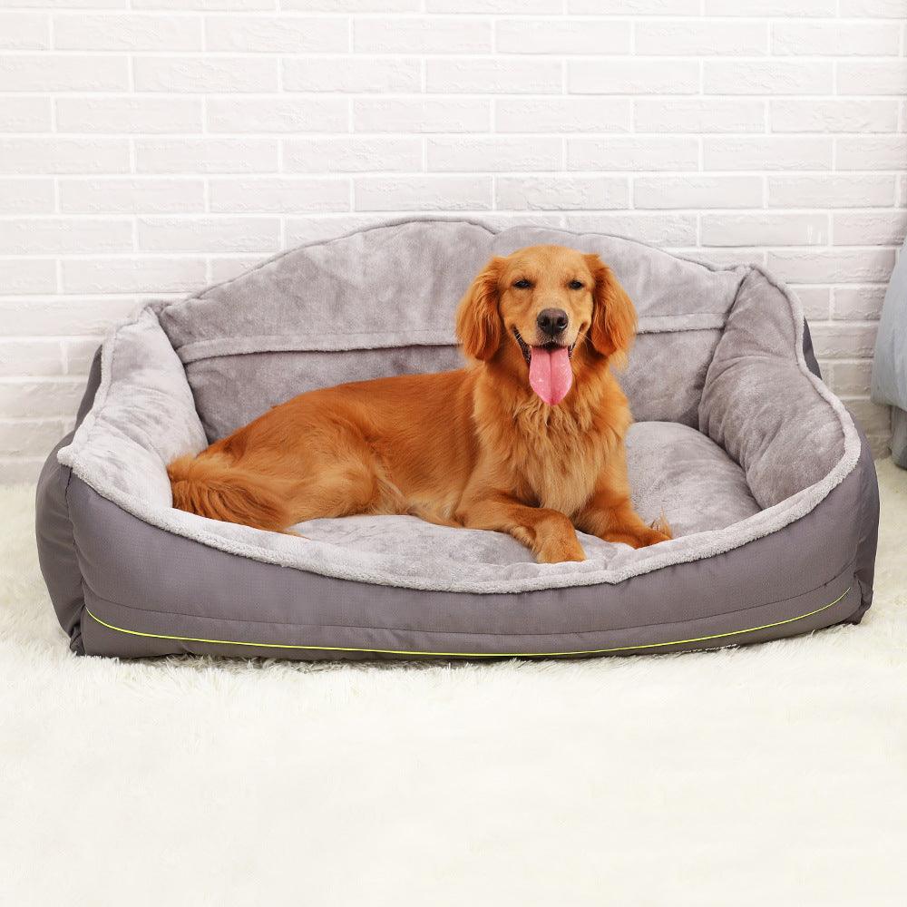 High Back Plush Warm Dog Bed