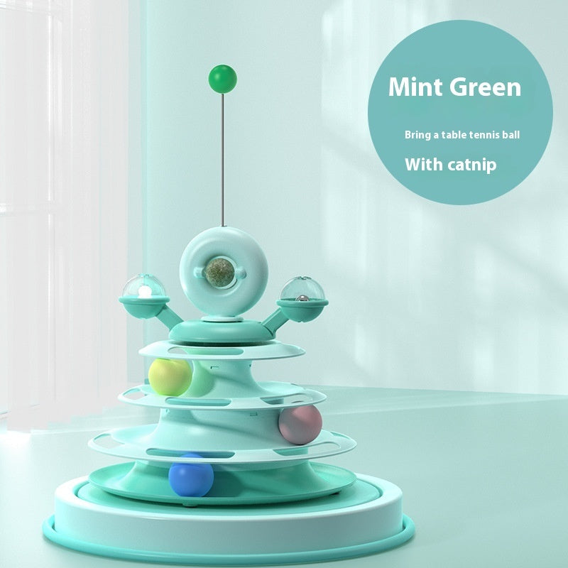 4 Levels Cat Toy Tower Turntable