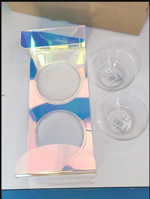 Acrylic Glass Pet Dazzling Food Bowl