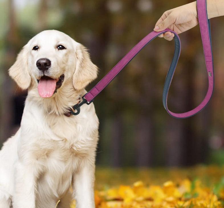 Pull-Resistant Leather Dog Leash