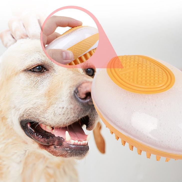 2-in-1 Pet Massager Silicone Bathing Brush