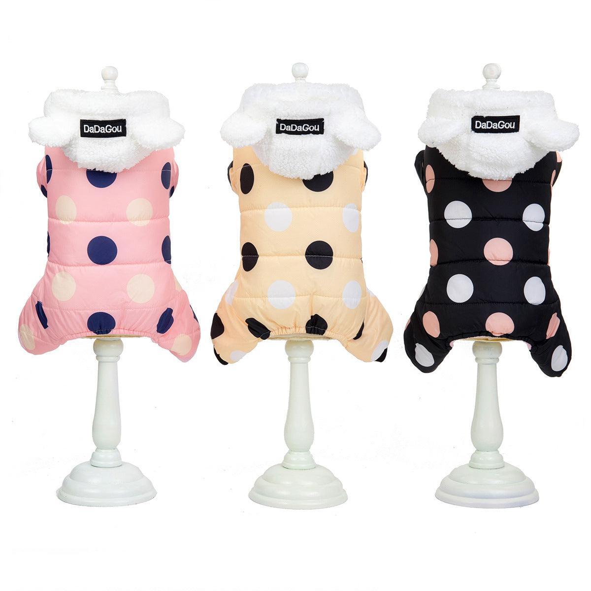 Polka Dot Four-leg Dog Warm Coat-snuggletails