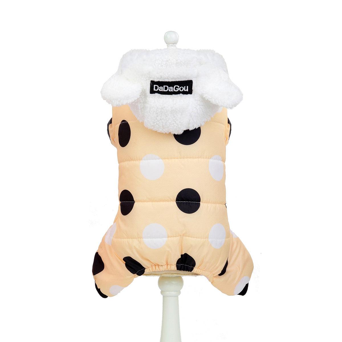 Polka Dot Four-leg Dog Warm Coat