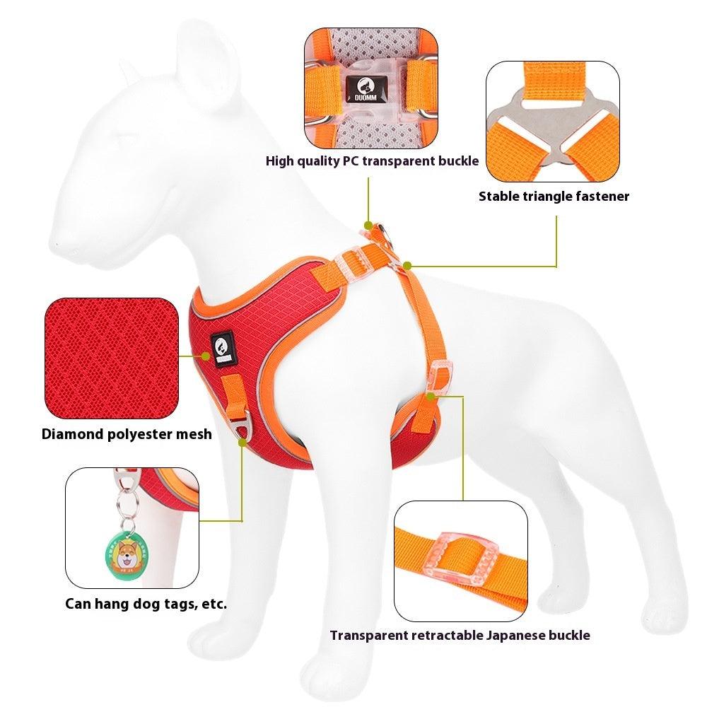 Juego de arnés reflectante ajustable para perros