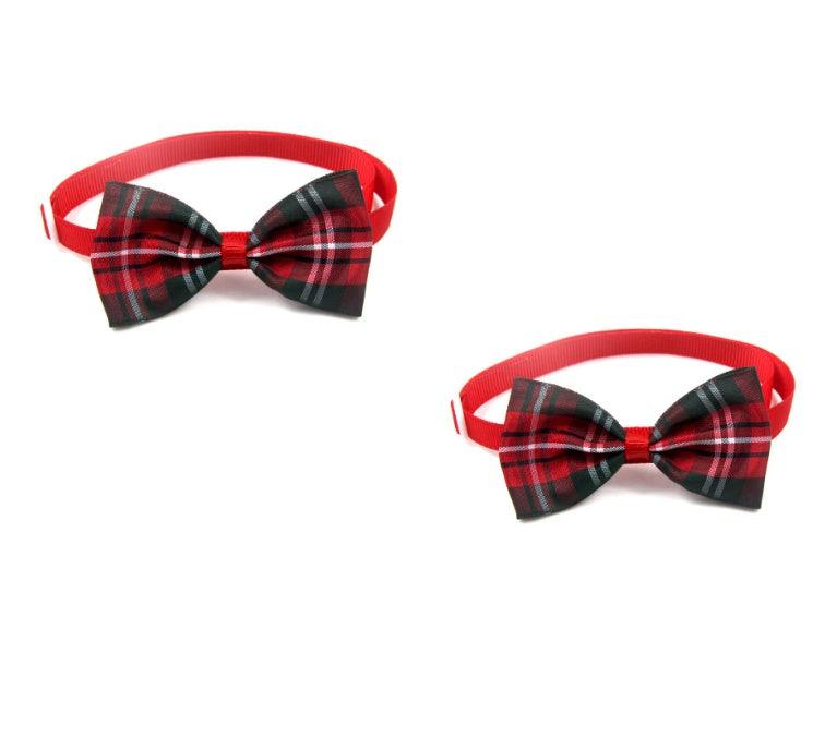 Pet Plaid Bow Tie Collar