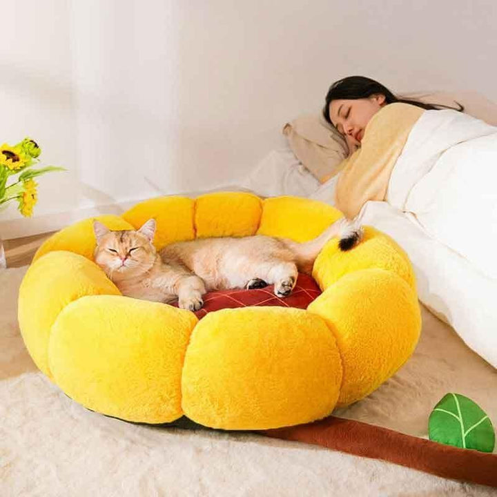 Sun Flower Shape Round Pet Bed