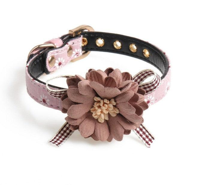 Cute Flower Dog Collar Bow Tie