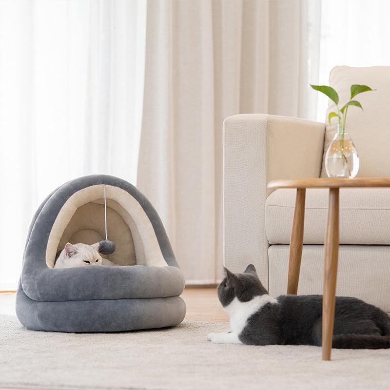 Cute Plush Warm Pet Nest Bed