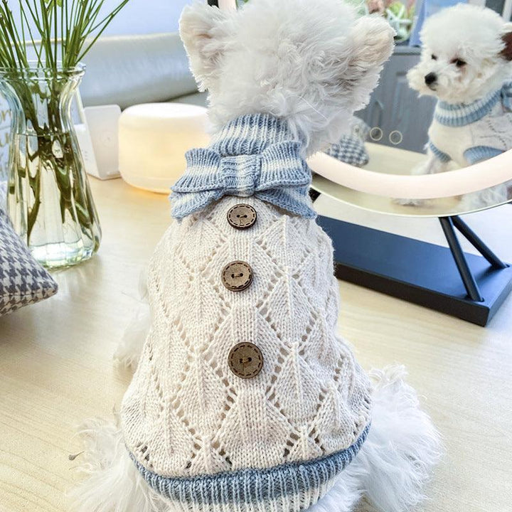 Bowknot Knit Sweater Pet Costume