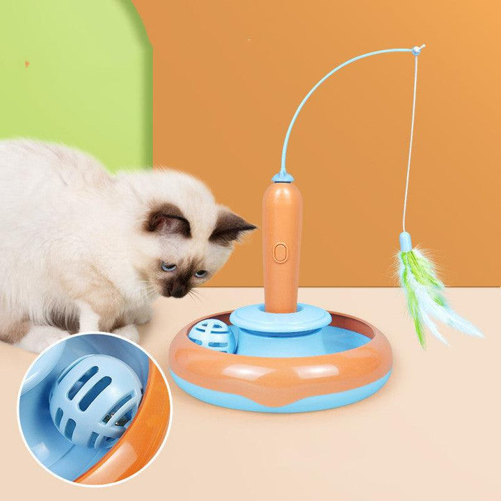 2 In 1 Turntable Feather Cat Toy