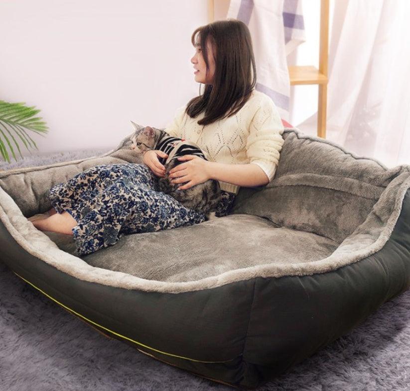 High Back Plush Warm Dog Bed