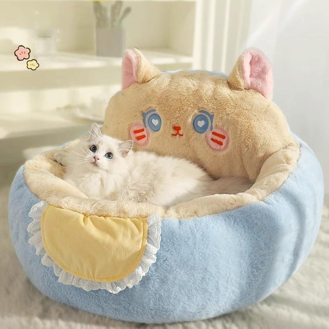 Calming Fluffy Sleep Cute Cat Bed