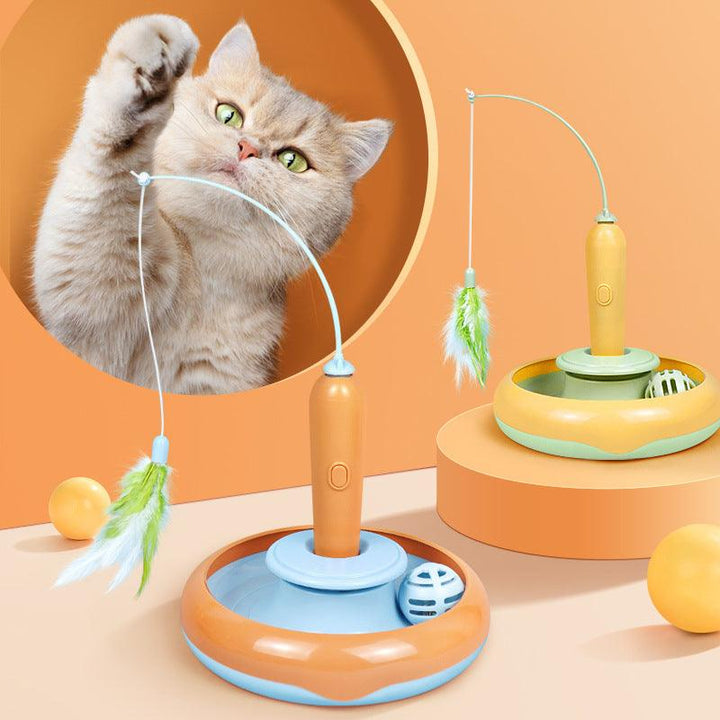 2 In 1 Turntable Feather Cat Toy