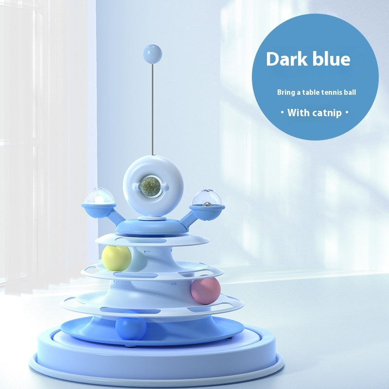 4 Levels Cat Toy Tower Turntable
