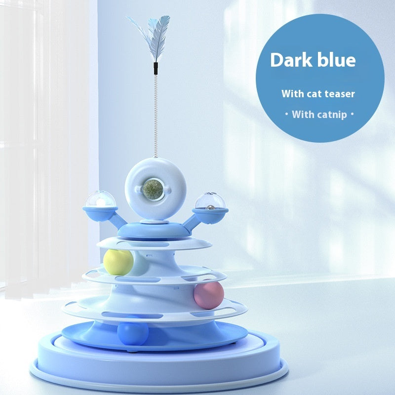 4 Levels Cat Toy Tower Turntable