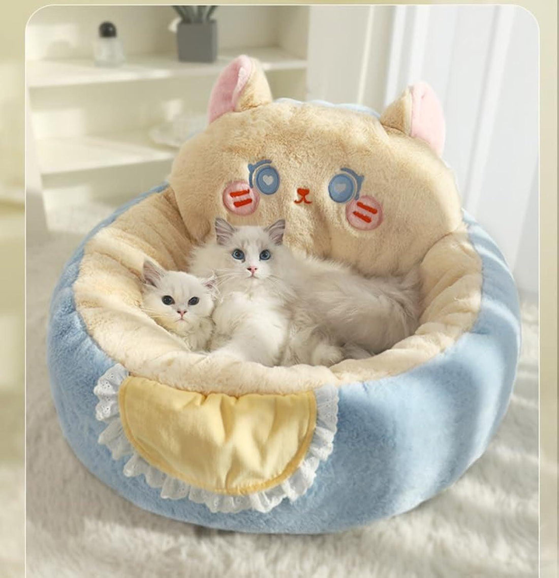 Calming Fluffy Sleep Cute Cat Bed