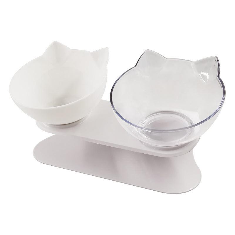 Comederos transparentes inclinados para gatos