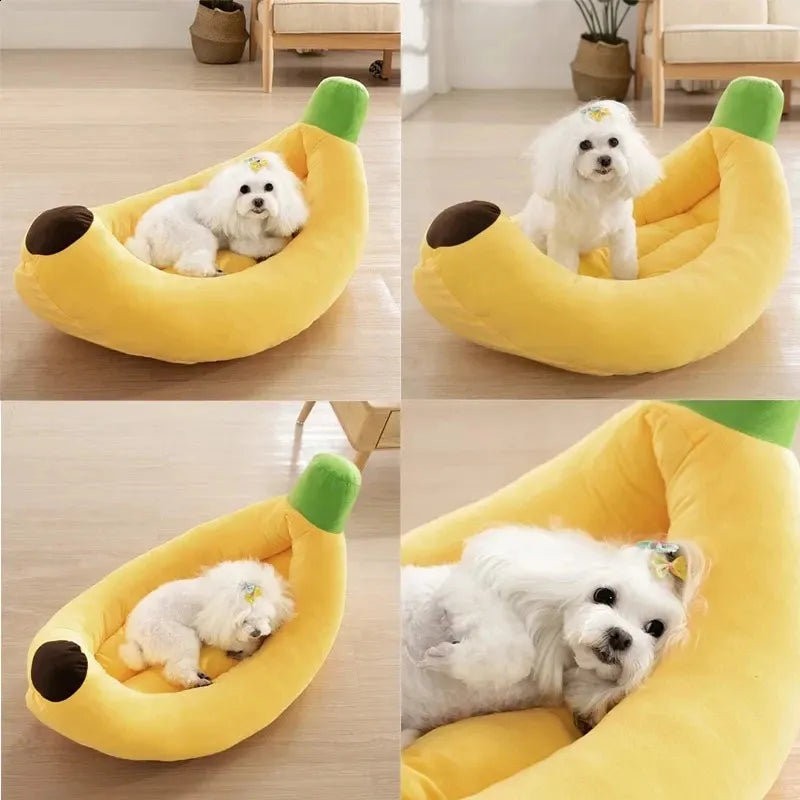 Washable Pet Banana Kennel Bed