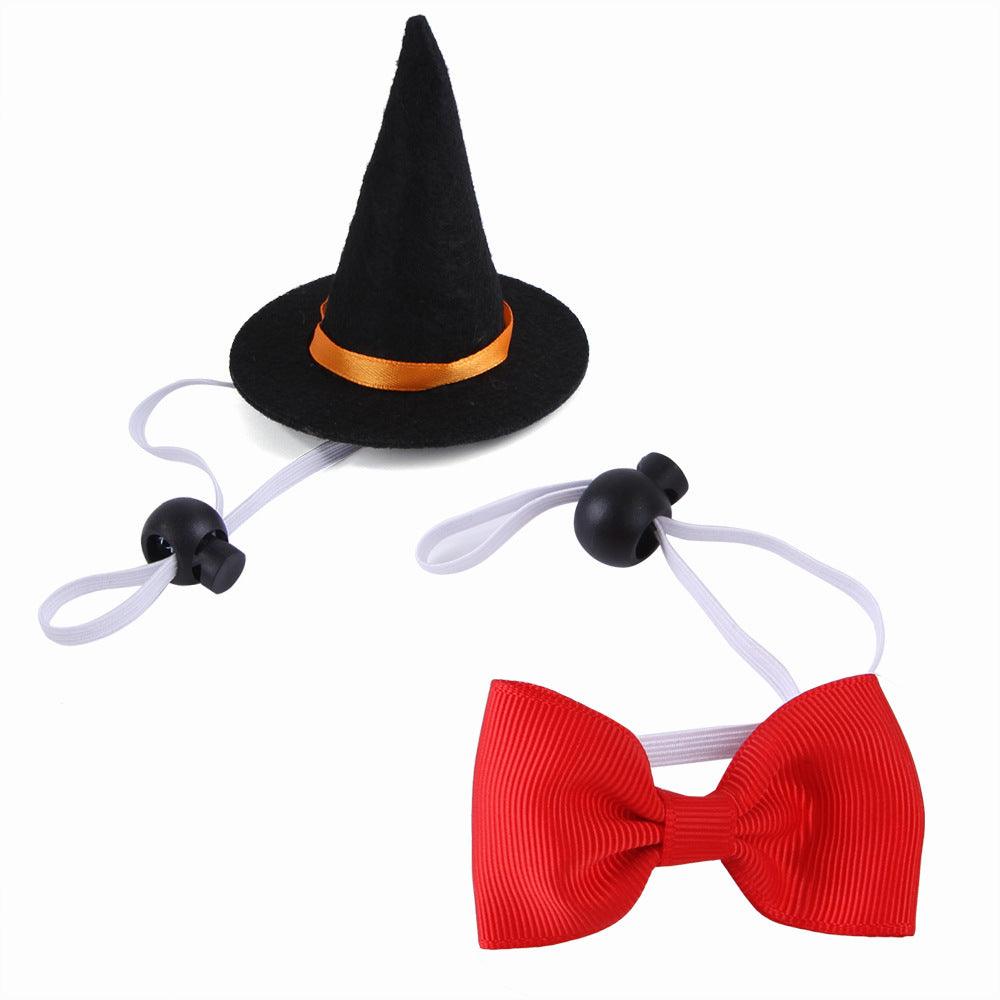 Halloween Pet Witch Hat + Bow Tie Set