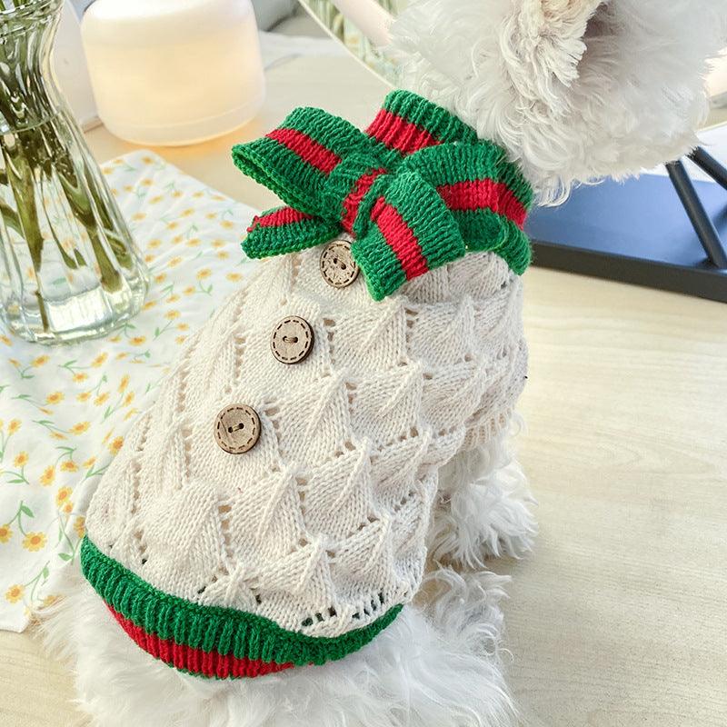 Bowknot Knit Sweater Pet Costume