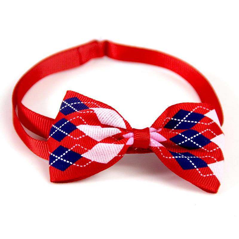 Pet Plaid Bow Tie Collar