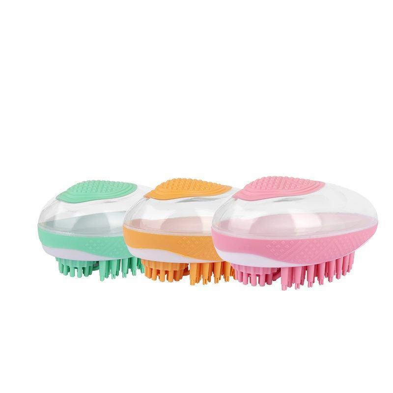 2-in-1 Pet Massager Silicone Bathing Brush