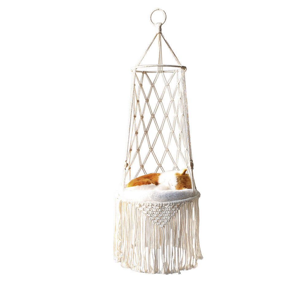 Macrame Hanging Cat Swing Bed